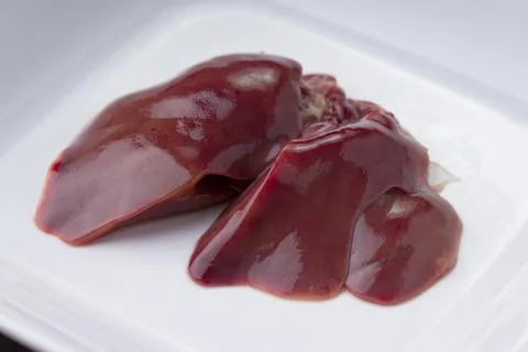 Raw chicken liver Stock Photos