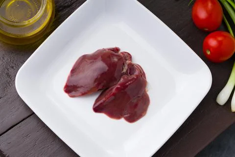 Raw chicken liver Stock Photos