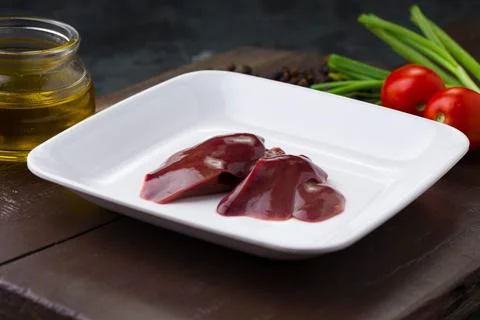 Raw chicken liver Stock Photos
