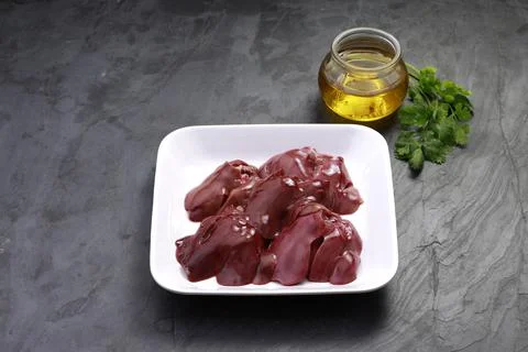 Raw chicken liver Stock Photos