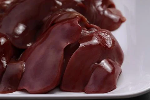 Raw chicken liver Stock Photos