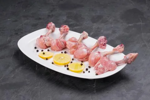 Raw chicken lollipop Stock Photos