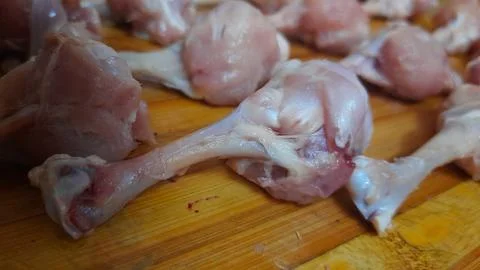 Raw Chicken Lollipops Stock Photos