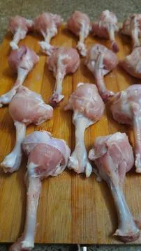 Raw Chicken Lollipops Stock Photos