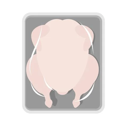 Raw chicken in package. crude hen food vector illustration 스톡 일러스트