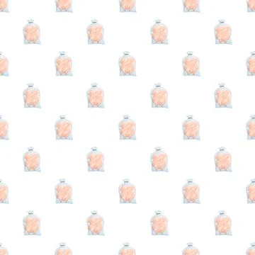 Raw chicken packaged in plastic bag pattern 스톡 일러스트