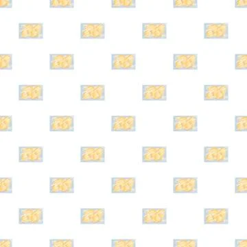 Raw chicken packaged in plastic wrap seamless pattern Stock Illustration