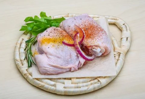Raw chicken thights Stock Photos