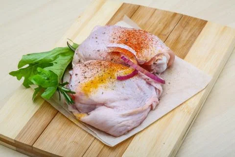 Raw chicken thights Stock Photos