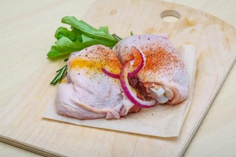 Raw chicken thights Stock Photos
