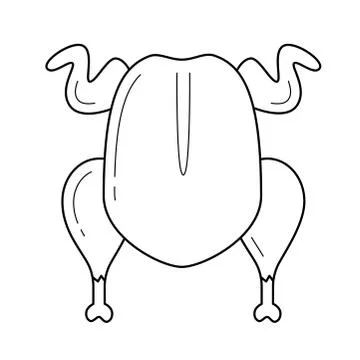 Raw chicken vector line icon. Stock Illustration