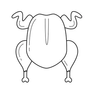 Raw chicken vector line icon. Illustrazione stock