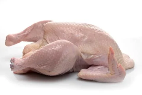 Raw chicken on white background Stock Photos