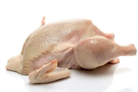 Raw chicken on white background Stock Photos