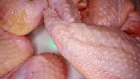 Raw chicken wing wings as texture closeup Stock Footage 110618534