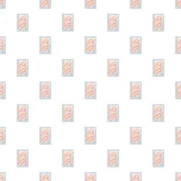 Raw chicken wings in plastic packaging seamless pattern Illustrazione stock
