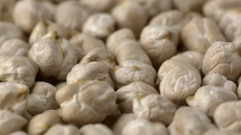 Raw chickpeas closeup macro rotating Stock Footage 85699669