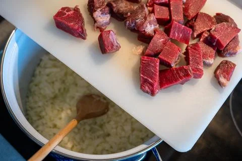 Raw chopped meat Foto stock