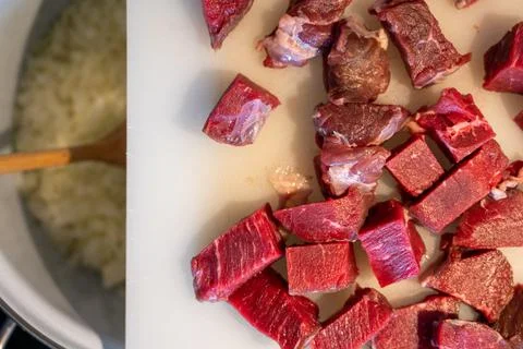 Raw chopped meat Stock Photos