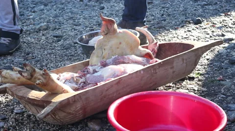 Raw Chopped Pig Meat Stock Footage 45128207