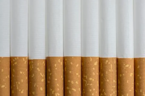 Raw of cigarettes background Stock Photos