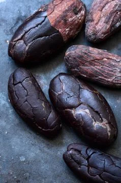 Raw Cocoa beans Stock Photos