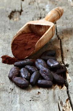 Raw Cocoa beans Foto stock