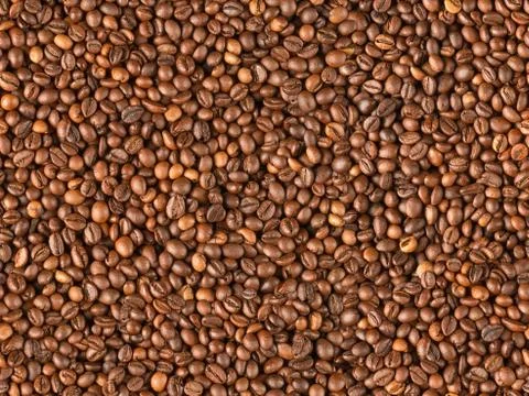 Raw coffee beans seamless texture and background Foto stock