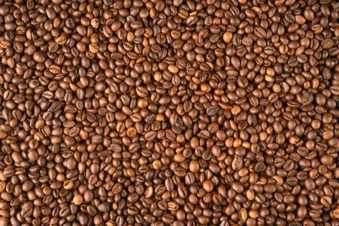 Raw coffee beans texture and background Stock-Fotos