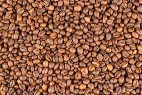 Raw coffee beans texture and background Stock-Fotos