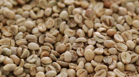 Raw coffee falling down Stock Footage 35967944