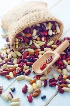 Raw color beans Stock Photos