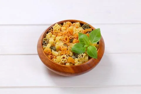 Raw colored pasta Stock Photos