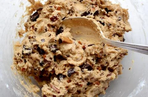 Raw cookie dough mixed Stock Photos