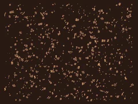 Raw Copper Bronze Abstract Text Pattern Financial Symbols Stock Illustration