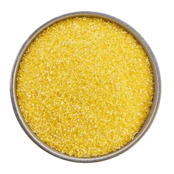 Raw corn grits with clipping path Stock Photos