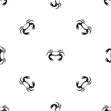 Raw crab pattern seamless black Illustrazione stock