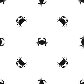 Raw crab pattern seamless black 스톡 일러스트