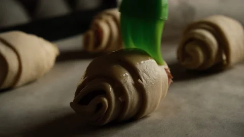 Raw croissants making Stock Footage 155054490