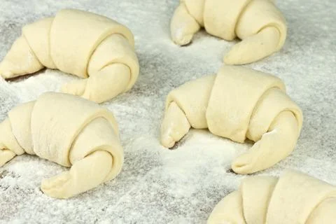 Raw croissants Stock Photos