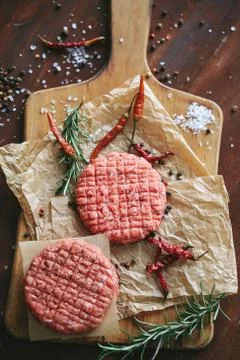 Raw cutlet Stock Photos