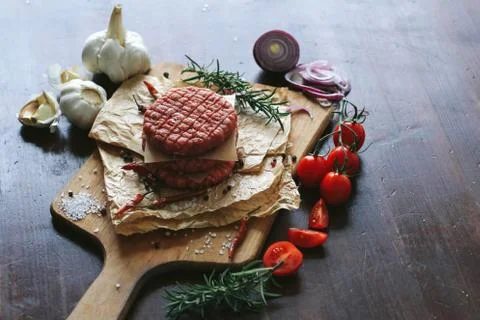 Raw cutlet Stock Photos