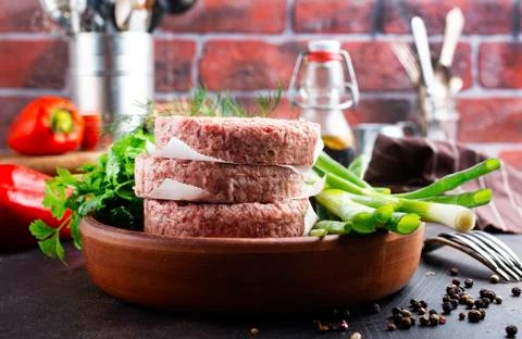 Raw cutlets Stock Photos