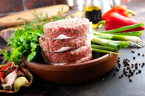 Raw cutlets Stock Photos