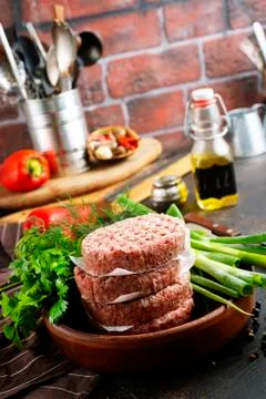 Raw cutlets Stock Photos