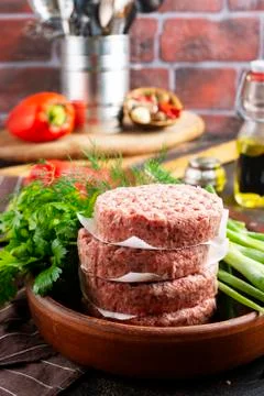 Raw cutlets Stock Photos
