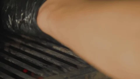 Raw cutlets put in a hot oven for cooking. Stock Footage 102510690