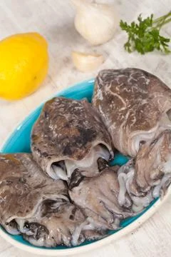 Raw cuttlefish Stock Photos