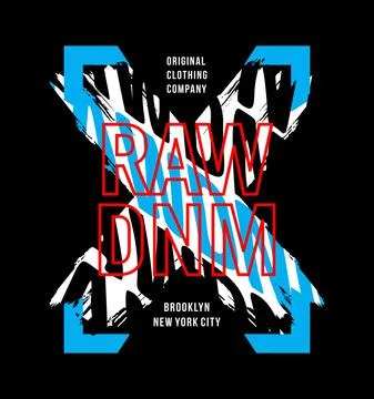 RAW DENIM Cool design typography, vector design text illustration, poster, ba Stock Illustration