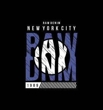 RAW DENIM Cool design typography, vector design text illustration, poster, ba Stock Illustration